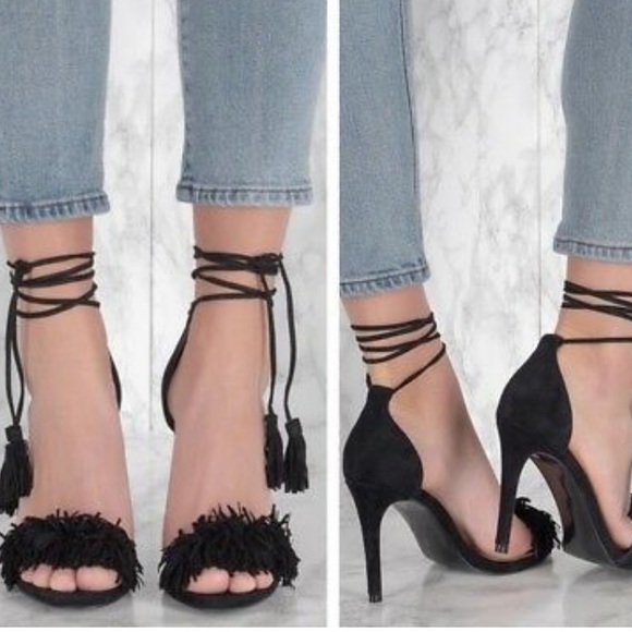 Steve Madden Sassey suede fringe heels - Picture 4 of 5